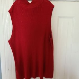 Mock neck sleeveless sweater